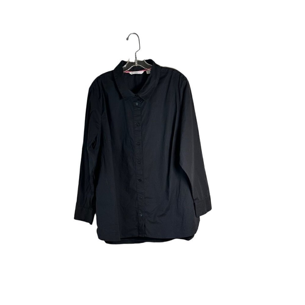 Isaac Mizrahi Live! Women's Long Sleeve Woven Black Tunic Blouse Size 20W - Picture 2 of 8